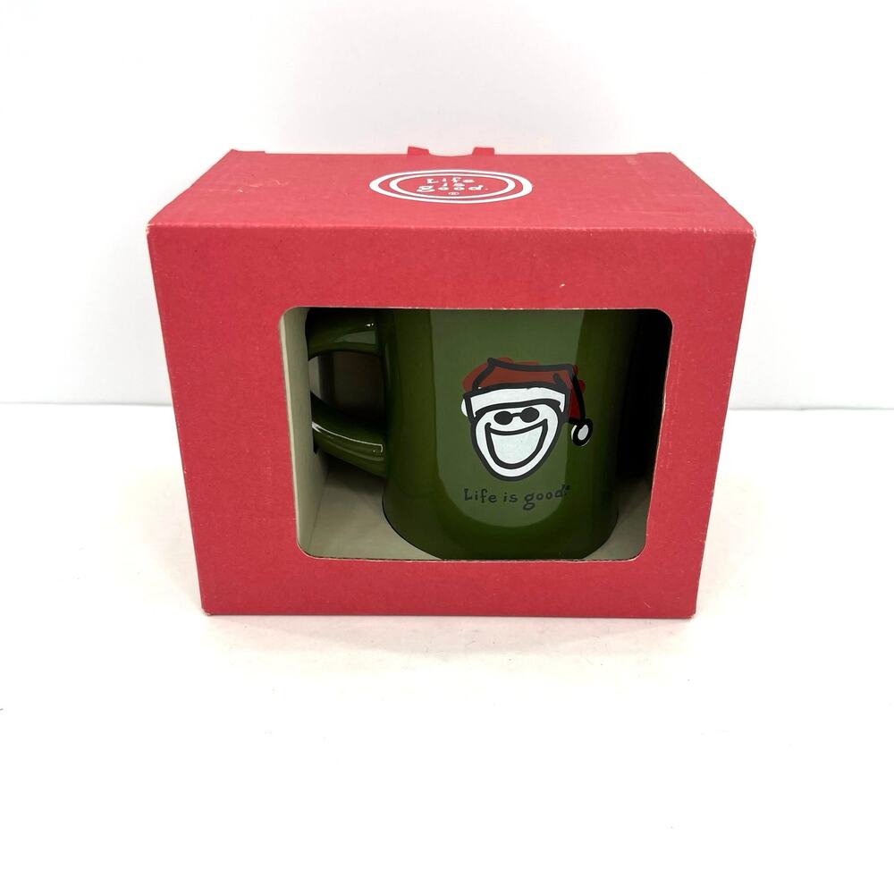 Life is good smiling face logo mug